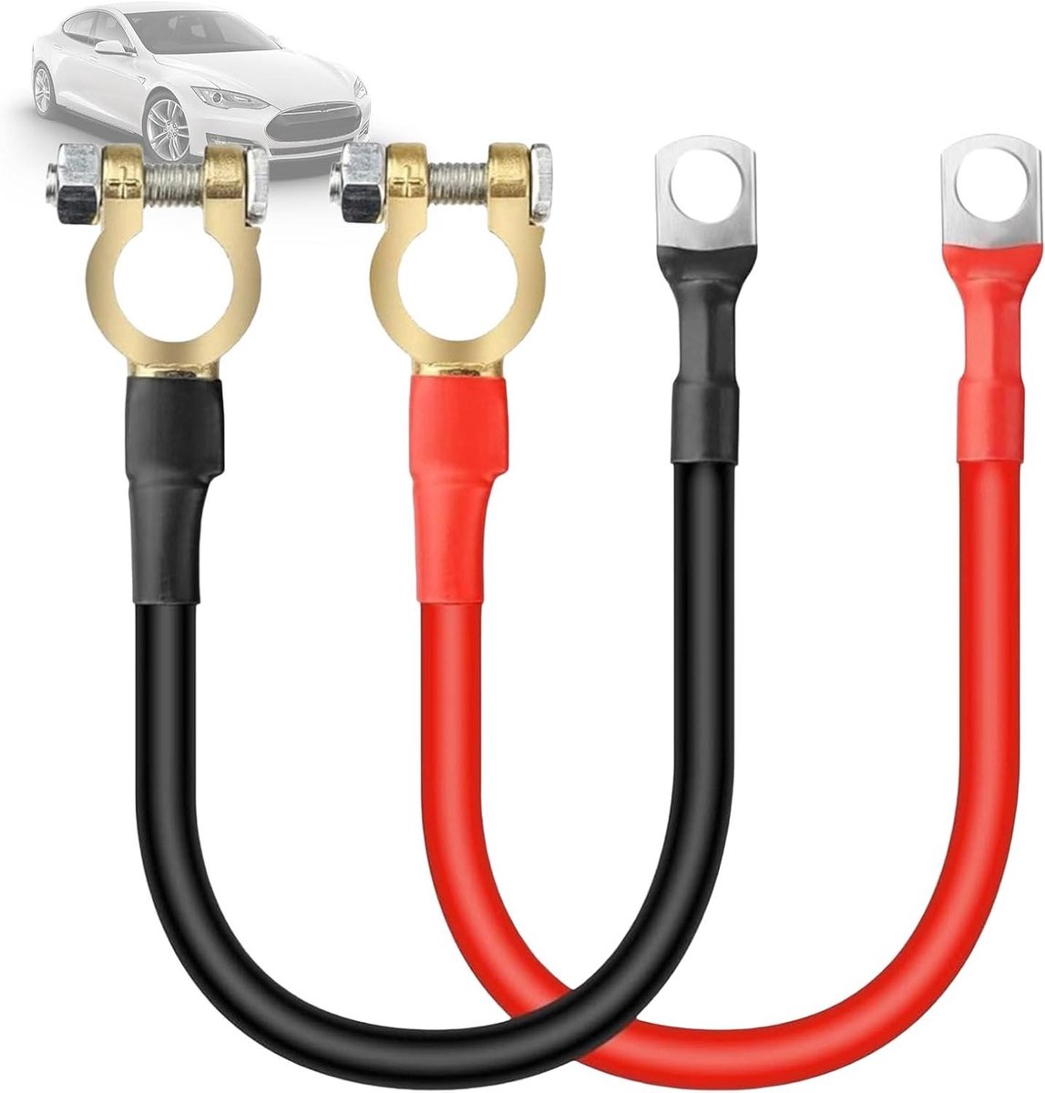 Batterijkabels Set - Accukabels Startkabels - Voertuig Energie - Zuiver Koper - 16 mm² - Rood Zwart