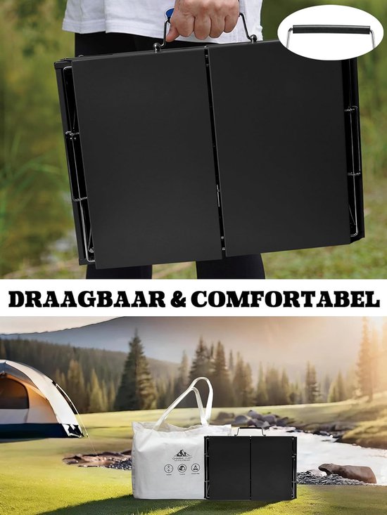 opvouwbare draagbare houtskoolgrill, compacte buitenbarbecue, ideaal voor kamperen, picknicks, tuinfeesten en strandfeesten, zwart, max. 51 x 35 cm van Merkloos — afbeelding 4