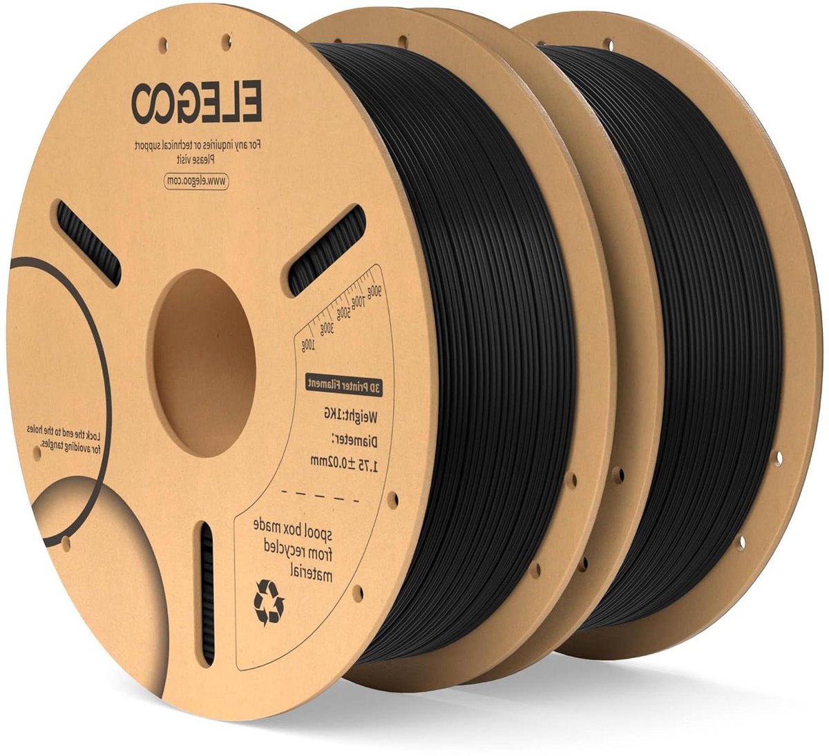 3D Printer Filament - PLA Plus Draad - 3D Printen - Versterkt Materiaal - 1.75 mm 2kg - Zwart
