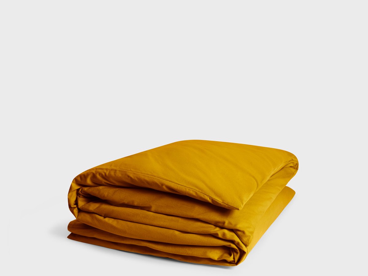 Yumeko dekbedovertrek flanel okergeel 240x220 (zonder slopen) - Biologisch & ecologisch