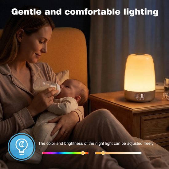 YONO Wake Up Light - Slaapwekker - Nachtlamp - Lichtwekker met Natuurlijke Geluiden - Digitale Wekker Slaapkamer van Yono. — afbeelding 4