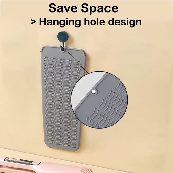 2 stuks - Warmte-isolerende pads voor stijltangen - Draagbare make-up pads - Siliconen warmte-isolerende pads voor stijltangen - Opbergtas om verbranding door krultangen te voorkomen - Geschikt voor krultangen, stijltangen en stijltangen (grijs) van Merkloos — afbeelding 3