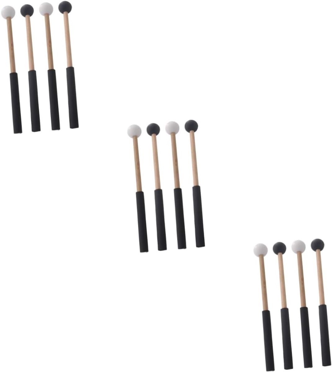 Percussie stokken - Mallets - Muziek oefenen - Hout en rubber - 22x2.5cm - Diverse kleuren