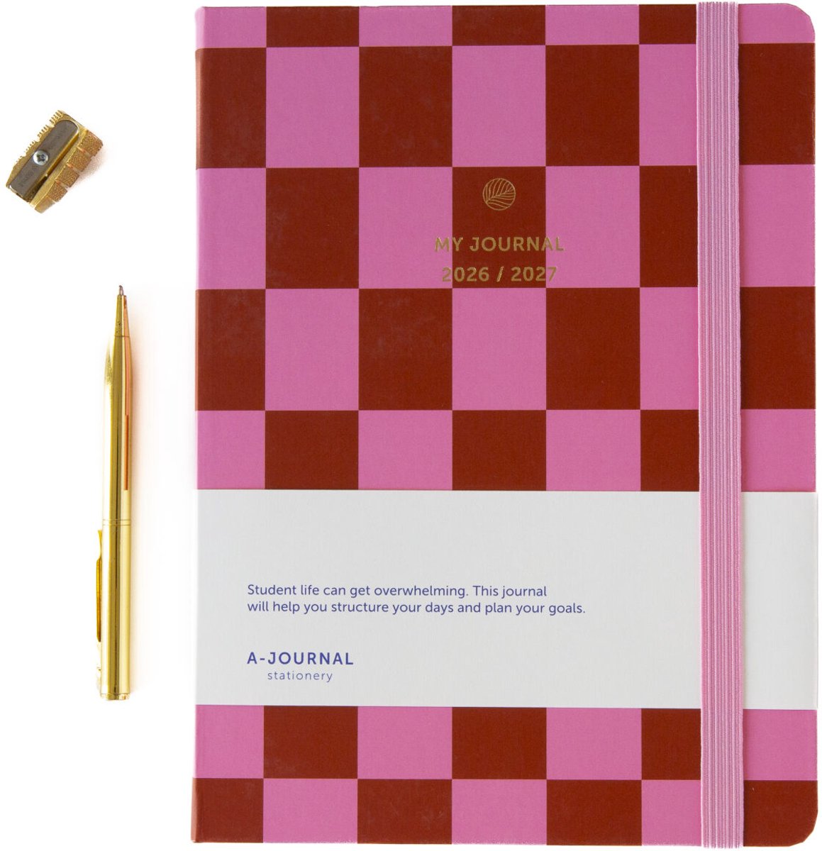 My Journal - Schoolagenda 2026-2027 - A5 - Geruit roze — cadeau in Kalenders & Planners - foto 3