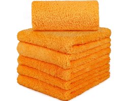 Microvezel Doeken - Autodroogdoeken - Auto Drogen - Randloos Ontwerp - 40x40cm - Oranje