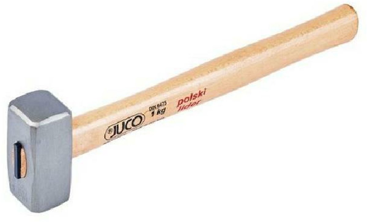 Juco M3067 Serie - Traditionele Stenenhamer - 1,0kg - Gekalibreerde Stalen Kop - Beukenhouten Steel