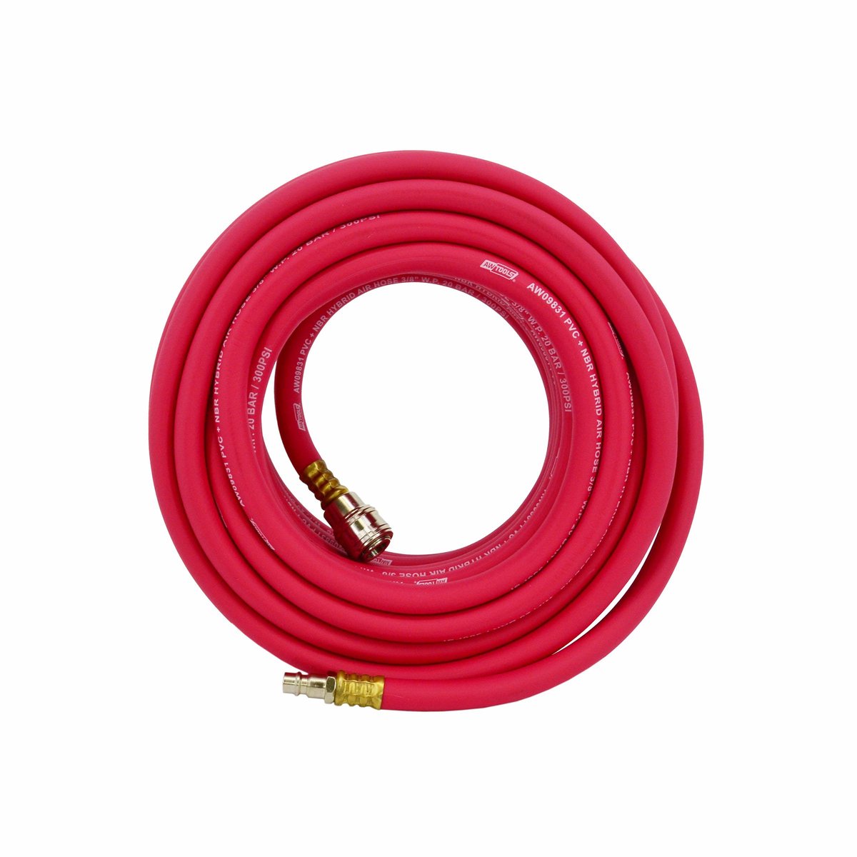 Awtools - Hybride Luchtslang - 10mm x 20m - Mosiikleurige Snelkoppelingen