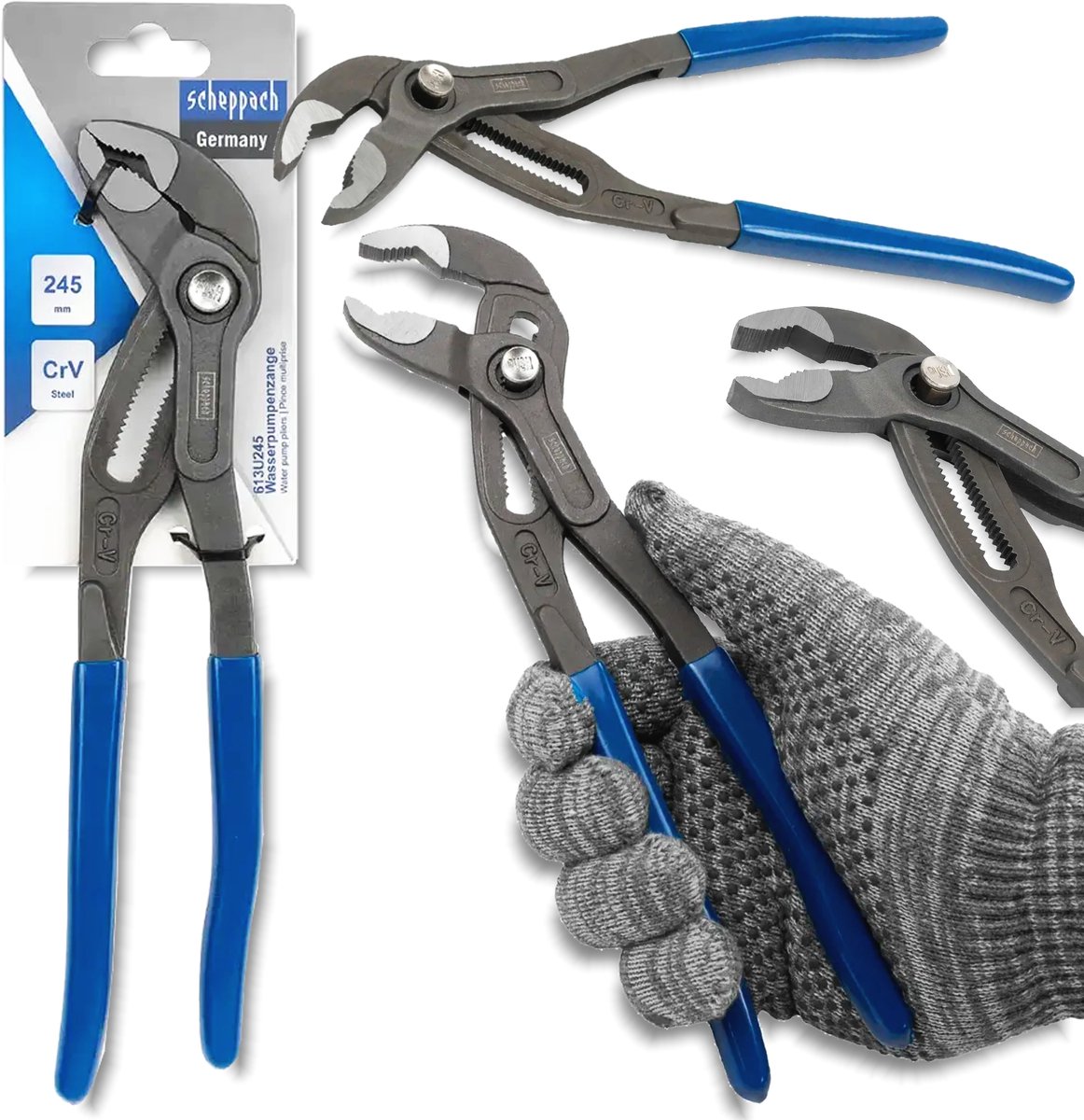 Scheppach - Staal Cr-V Instelbare Tang - 245mm - Ergonomische Handgreep