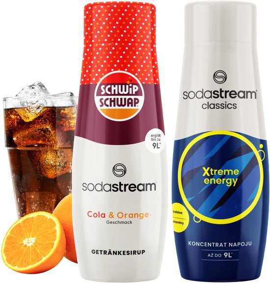 SodaStream Serie - Zestaw - Shwip Shwap Cola oranje en Energy Drink - Voor Actieve Mensen