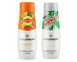SodaStream Lipton Peach Serie - Verfrissende Syrup Set - Brzoskwinia & Mountain Dew Zero