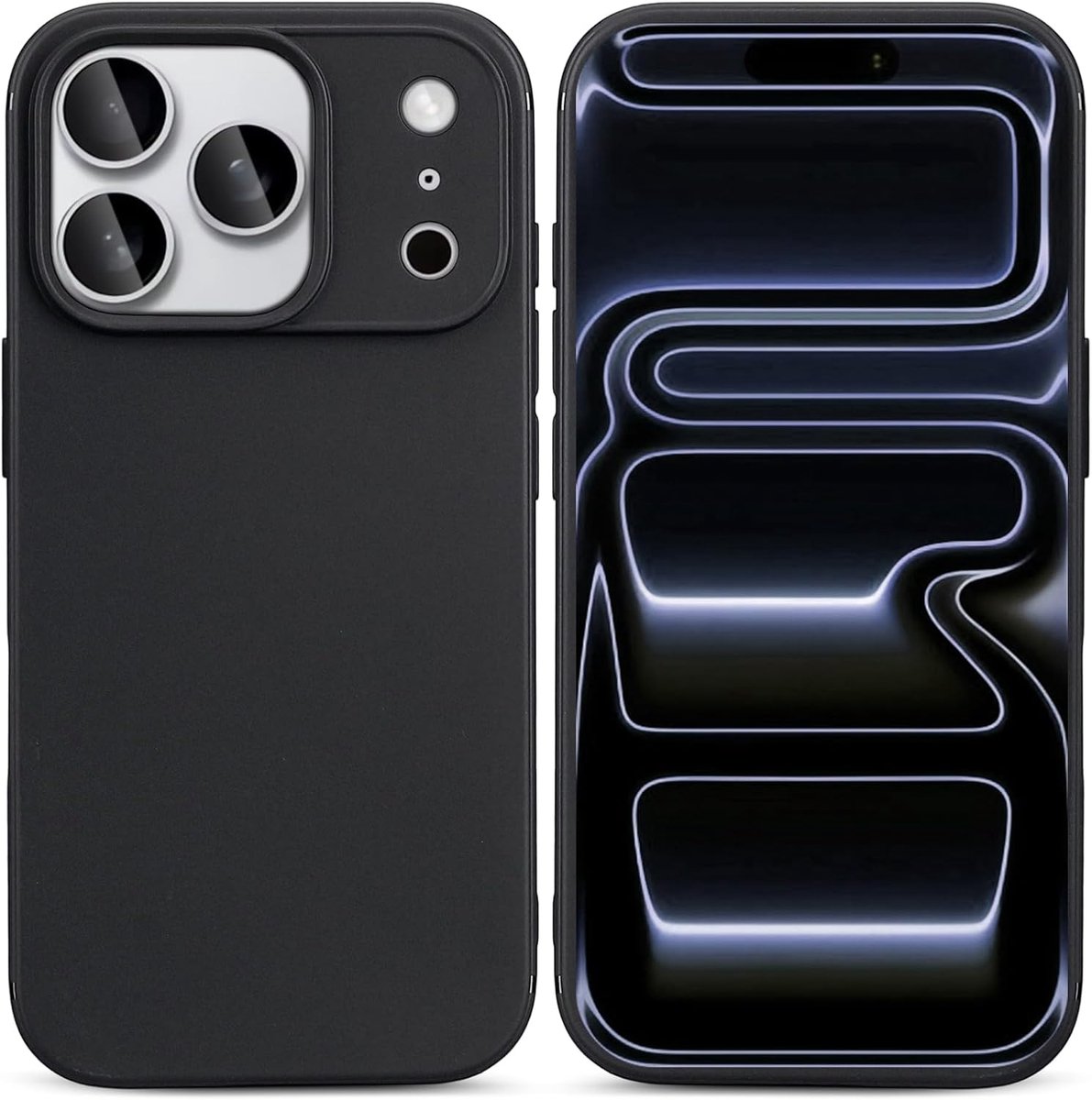 Siliconen Backcover - Soft Touch - Zwart - Tpu Zacht - Hoesje Geschikt voor: iPhone 17 Pro
