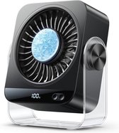 Tafelventilator - 5 snelheden, 270° verstelbaar, USB-voeding, voor thuiswerkplek slaapkamer en kantoor - Zwart