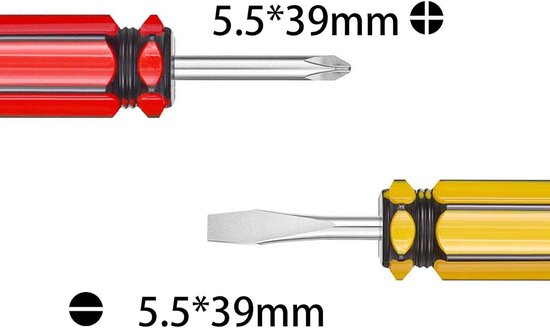 Daity Mini-schroevendraaierset met korte steel - tweekleurige schroevendraaiers met kleine steel - kruiskopschroevendraaier en platte schroevendraaier. van Daity — afbeelding 5