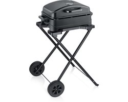 Severin PG 8598 Elektrische buiten BBQ Grill – 2300W – Keramische coating – 45x30 cm – Met Statief en deksel – Mat/zwart