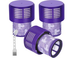 3-delige filtervervangingsset voor Dyson V10 Cyclone - V10 Absolute - V10 Animal - V10 Total Clean en V10 Motorhead - vervangt onderdeelnummer 969082-01 - inclusief 1 reinigingsborstel.