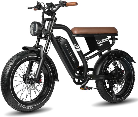 Maxtron MX10 Elektrische Fiets - 648Wh Accu - Actieradius tot 100 km - 20×4.0 Inch Fatbike Banden - Dubbele Verende Voorvork (Aluminium/Staal) - Shimano 7 Versnellingen - Mechanische Schijfremmen - Stadsfiets - Max. Belastbaar 120 kg - Zwart van Maxtron — afbeelding 4