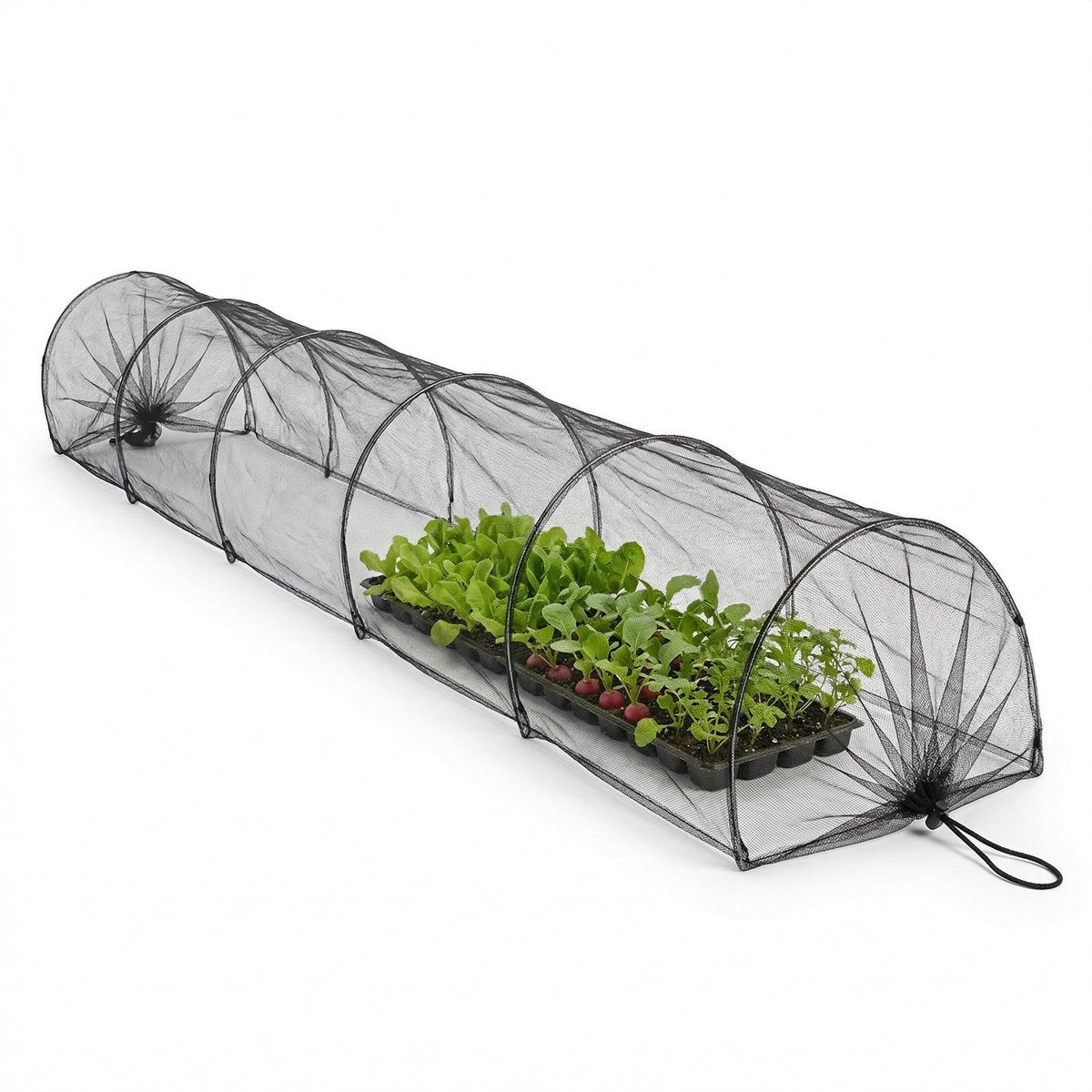 Cheqo® Kweektunnel met Insectennet - Tuintunnel - Plantentunnel - Groeitunnel - Fijnmazig Insectengaas - Opvouwbaar - Moestuintunnel - Vliegengaas - Gaastunnel voor Moestuin en Tuin - Plantenbeschermer - Tunnelkas - Anti-Insecten Net