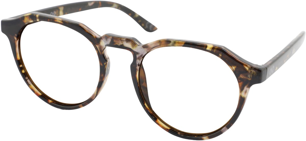 Leesbril Croon - MARVIN – Sterkte +3.00 - Kleur Mixed Havanna – Unisex model – Stevig lichtgewicht montuur – Heldere leesglazen van topkwaliteit – Modern & stijlvol – Inclusief etui en doekje