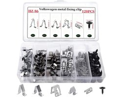 Bevestigingsclips Set - Veerclips Klemmen - Auto Interieur Reparatie - Robuust Duurzaam Staal - 120 Stuks - zilver