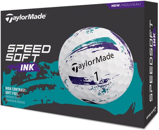TaylorMade SpeedSoft Ink Golfballen 2026 - Paars Turquoise - 12 Stuks van Merkloos — afbeelding 3