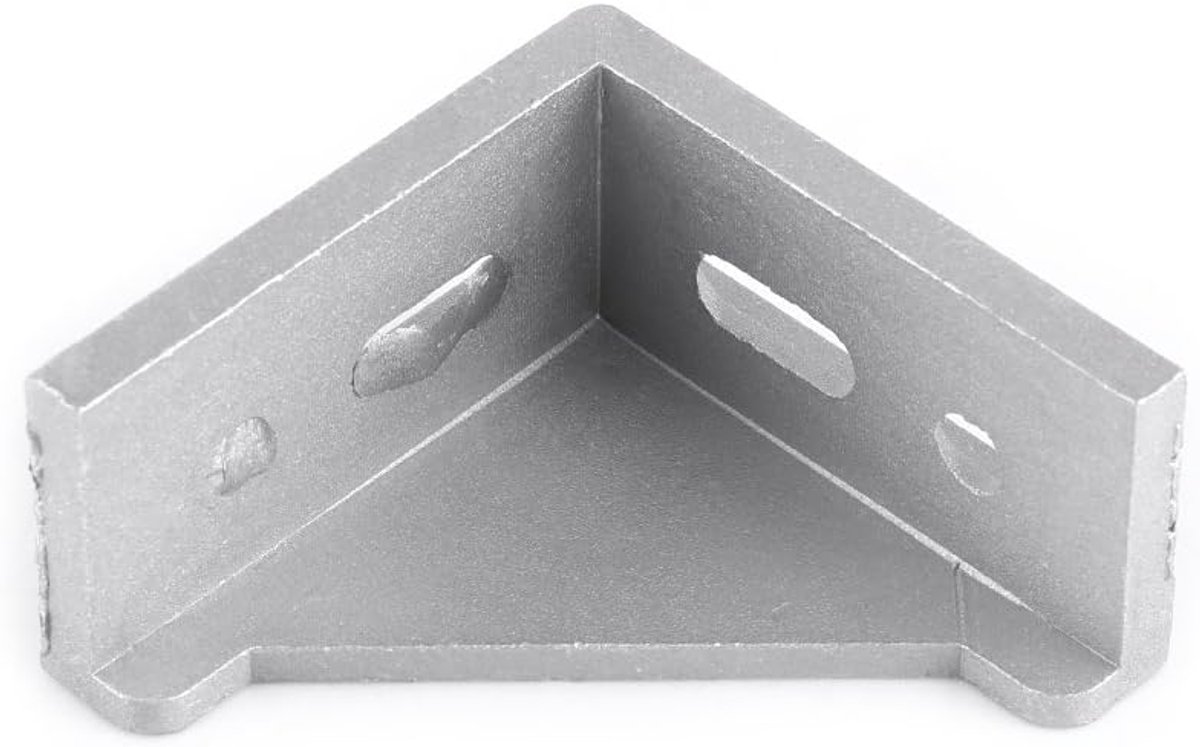 Haakse Verbinding - L-Vormige Beugel - Meubels Versterken - Duurzaam Aluminium - 58 x 58 Mm - Zilverkleurig