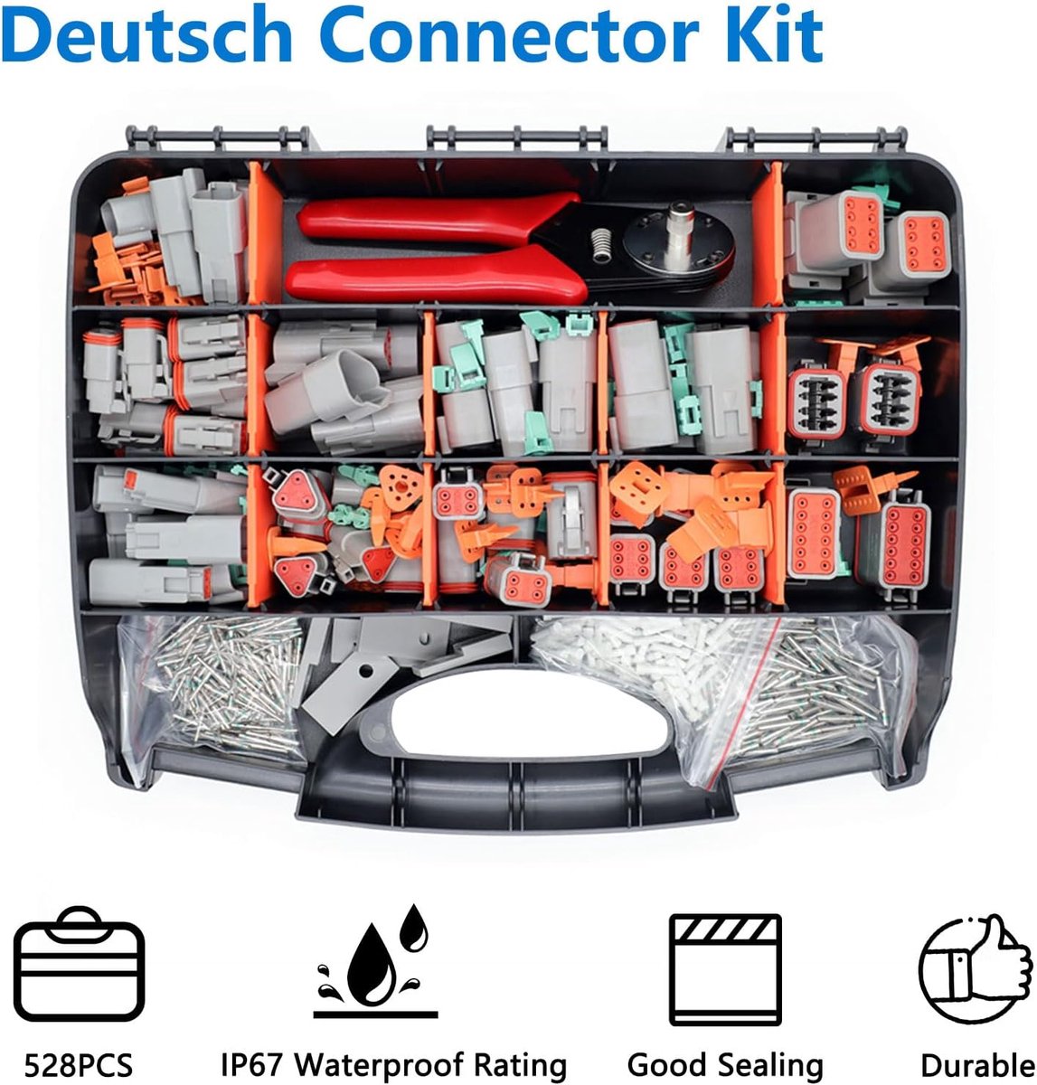 Connector Set - Elektrische Connectoren - Automotive Reparatie - Waterdicht Ontwerp - 528 Stuks - Grijs