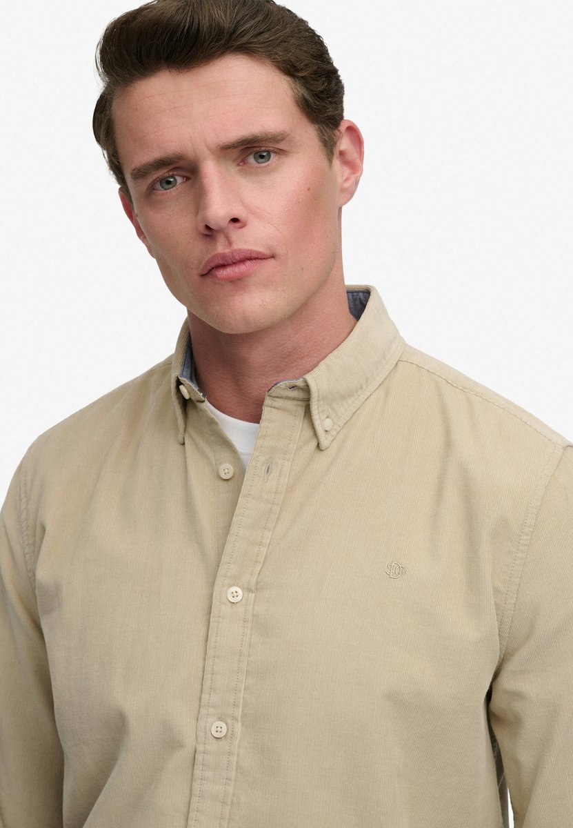 Superdry Classic Needle Cord Overhemd Heren Lange mouwen shirts Bruin