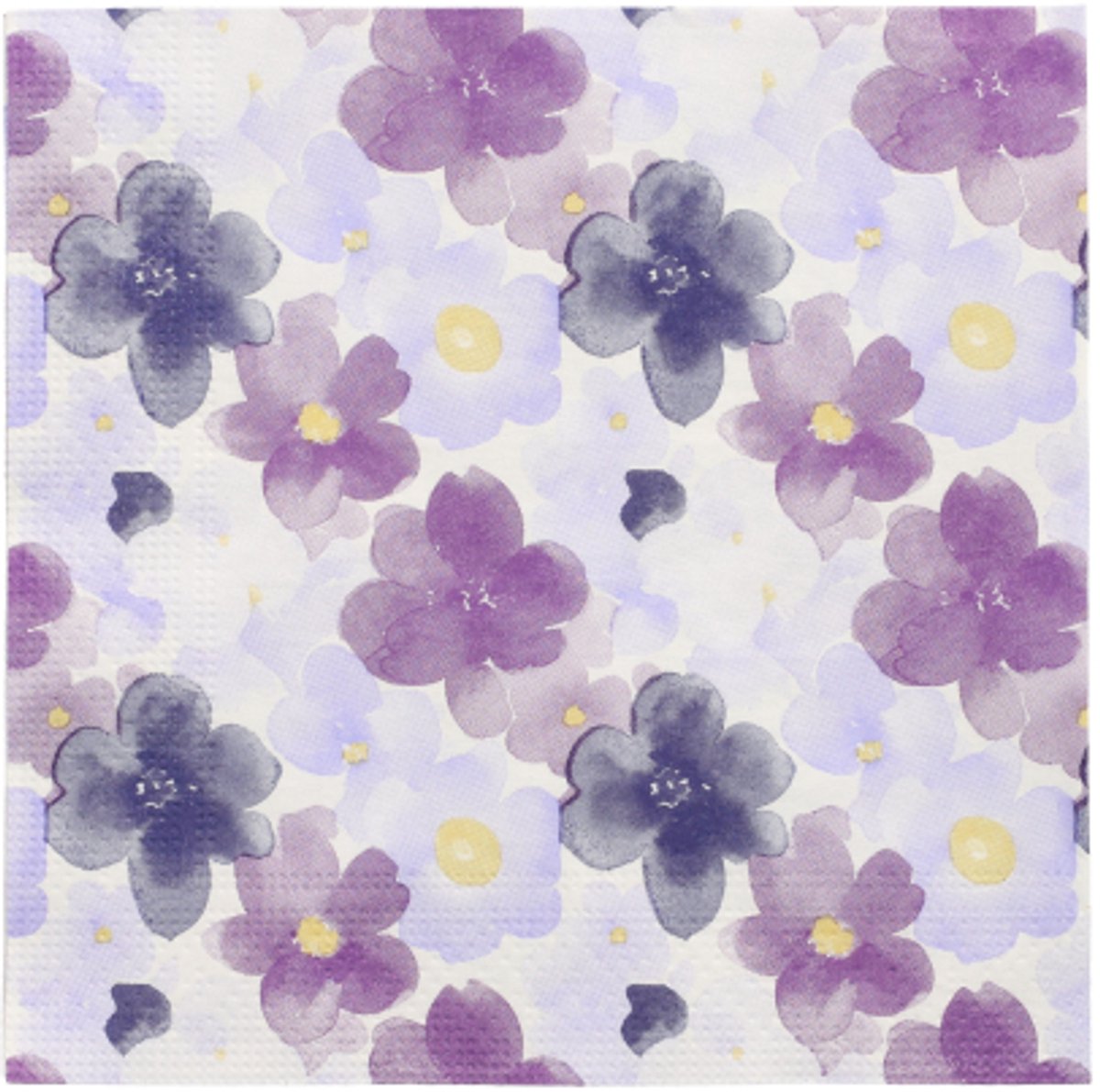 10x 20 Servetten 3-laags 1/4 vouw 33 cm x 33 cm Aquarell Flowers