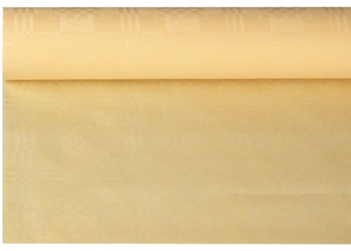 12x Tafelkleed papier met damastprint 8 m x 12 m creme