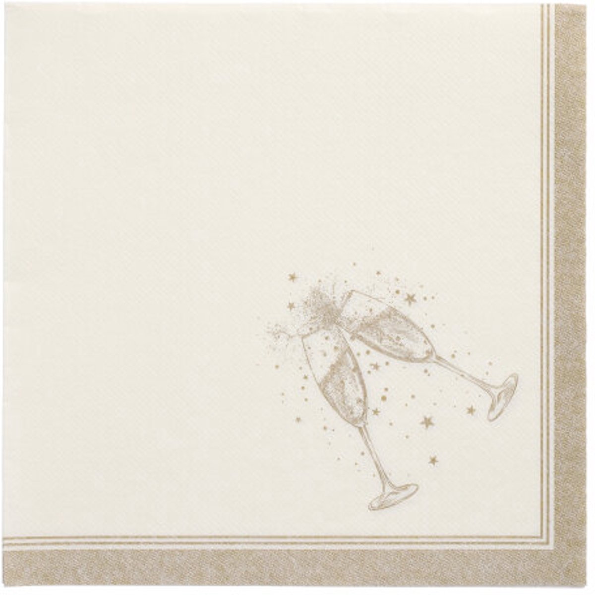 5x 50 Servetten ROYAL Collection 1/4 vouw 40 cm x 40 cm goud Festivities