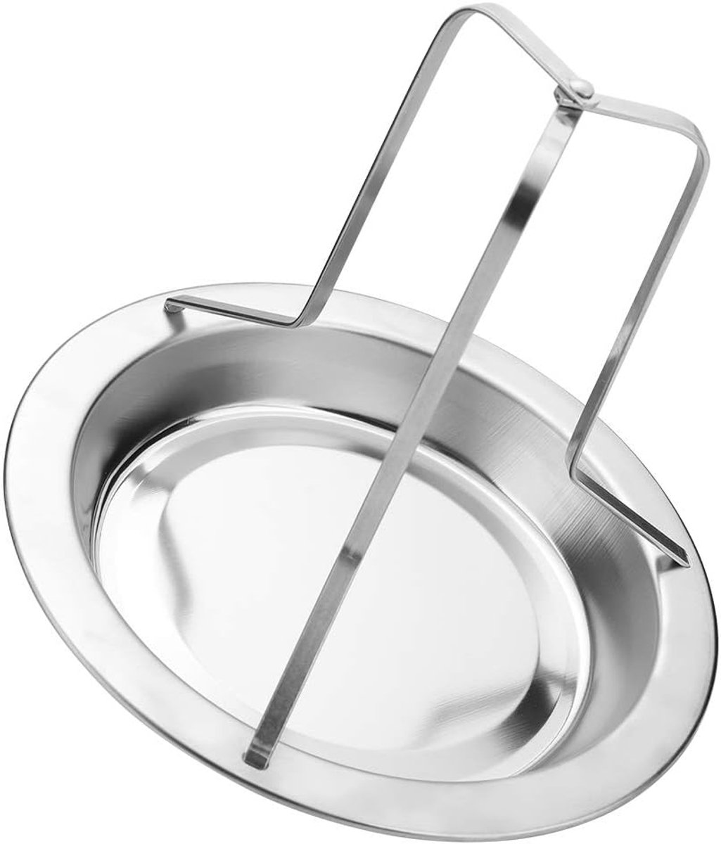 Kip Braadrek - Kippenhouder BBQ - Rechtop Braden - Met Lekbak - 19.5x16.5 cm - Zilver
