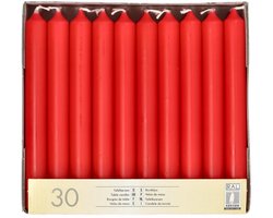 30 Tafelkaarsen Ø 2,1 cm · 19,6 cm rood