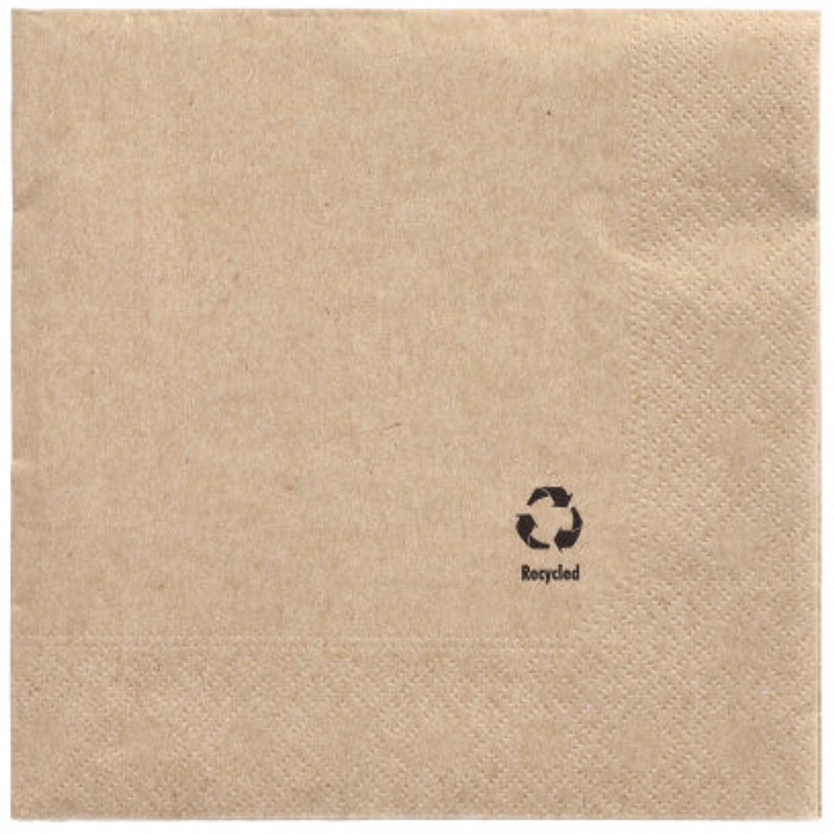 6x 100 Servetten 3-laags 1/4 vouw 33 cm x 33 cm natuur gemaakt van gerecycled papier