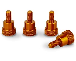 PrecisionGeek Aluminium Schouder Schroef Kartelschroeven Oranje M5 x 10 mm L-22mm 1 set (4 stuks)