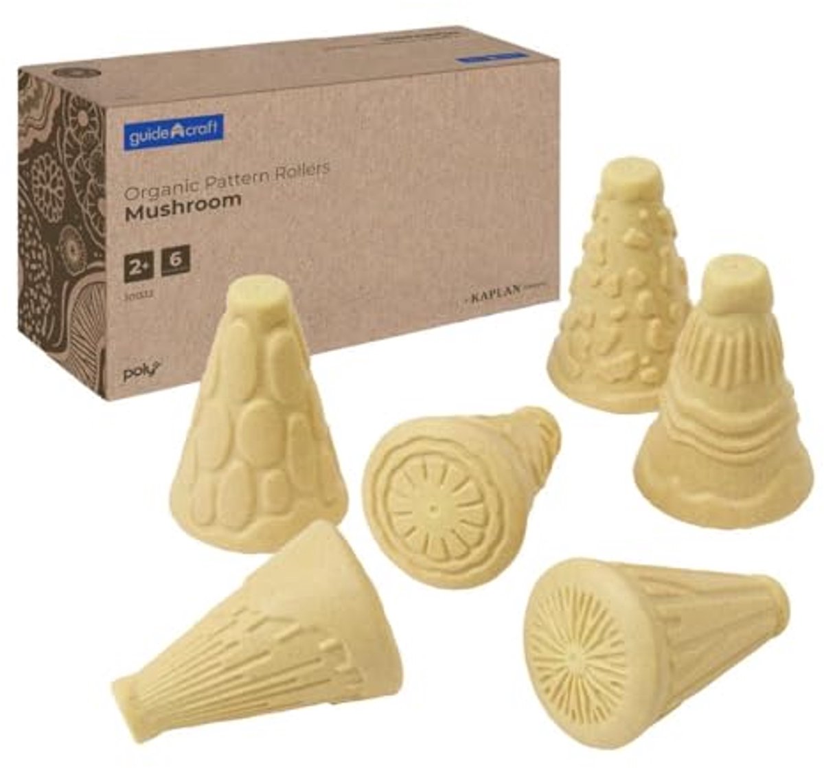 Guidecraft educatief speelgoed Organic Pattern Rollers Mushroom set.