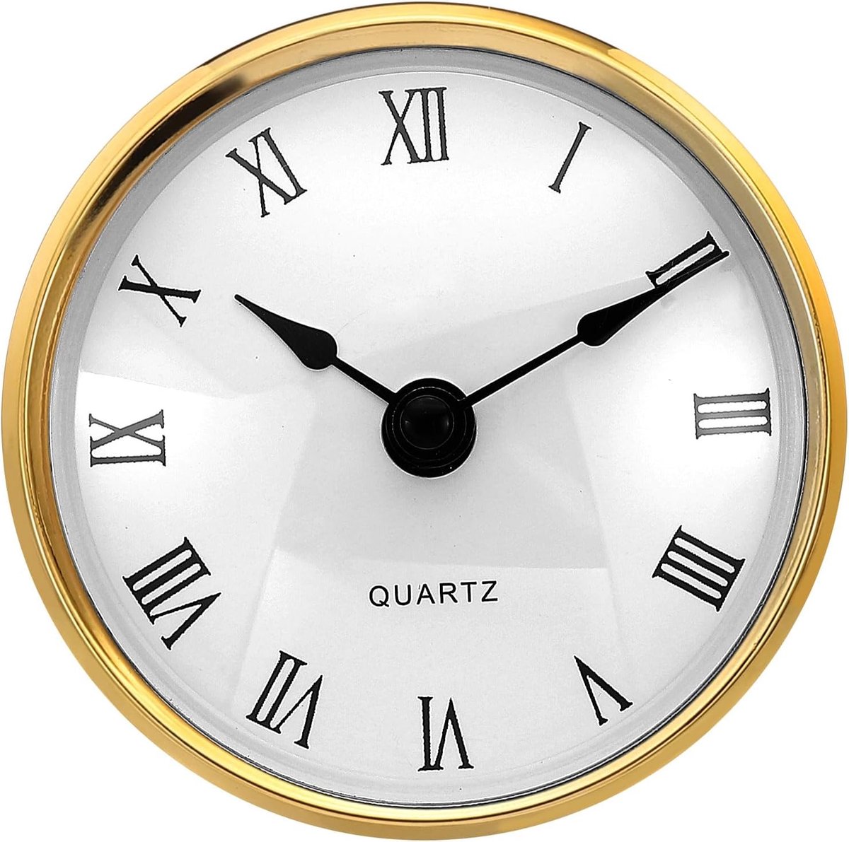 Klok Inzet - Mini Klok - Klok Reparatie - Stille Beweging - 80mm Diameter - Goud Wit