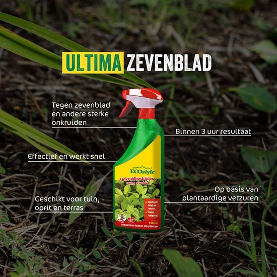 ECOstyle Ultima Zevenblad Concentraat Onkruidverdelger - Voor Lastig te Bestrijden Onkruid - Bestrijdt Blad & Wortel - Voorkomt Hergroei - Werkt Binnen 3 uur - 510 ML van Merkloos	 — afbeelding 5