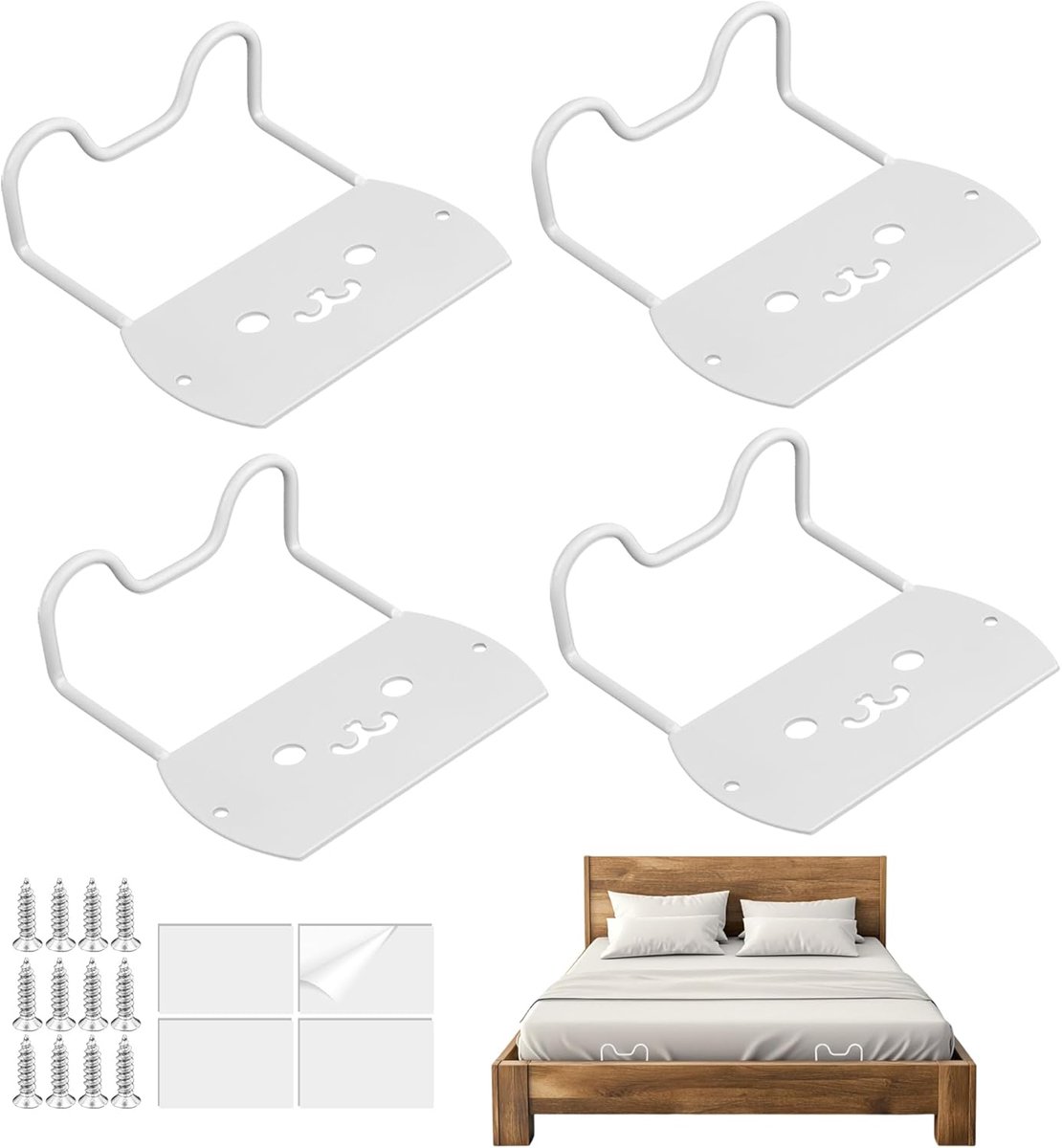 longziming - Matrashouder - Matras Fixeerbeugel - Antislip Bedframe Houder - Dubbele Bevestiging - Roestvrij Verdikt Metaal - Voorkomt Verschuiven - Geschikt voor Bed en Bank - 1 Stuk