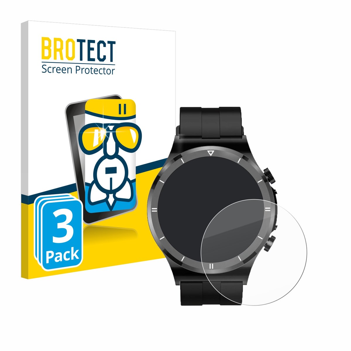 Screenprotector 3 Stuks voor Sanorum Smartwatch 1.39" Beschermglas transparant