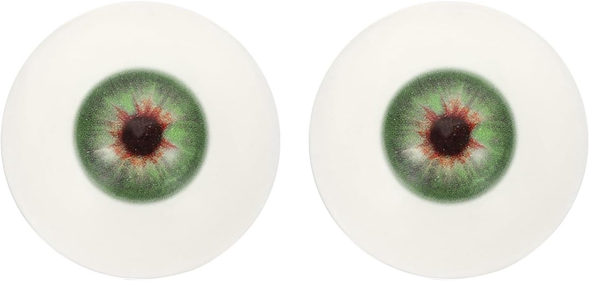 Killogood Een paar realistische acryl oogbollen - plastic halve oogbollen - 30 mm veiligheidsogen - geschikt voor maskers - Halloween-rekwisieten en knutselwerkjes (rood en groen).