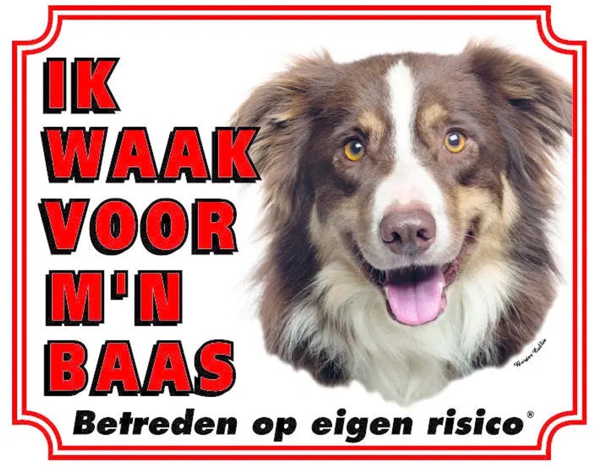 Bol.com Border Collie Waakbord - Ik waak voor mijn Baas Tri aanbieding