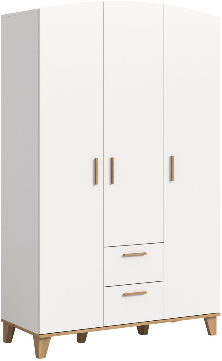 Xonox.Home Kledingkast met 3 deuren Stella wit B/H/D: 122x198x51 cm