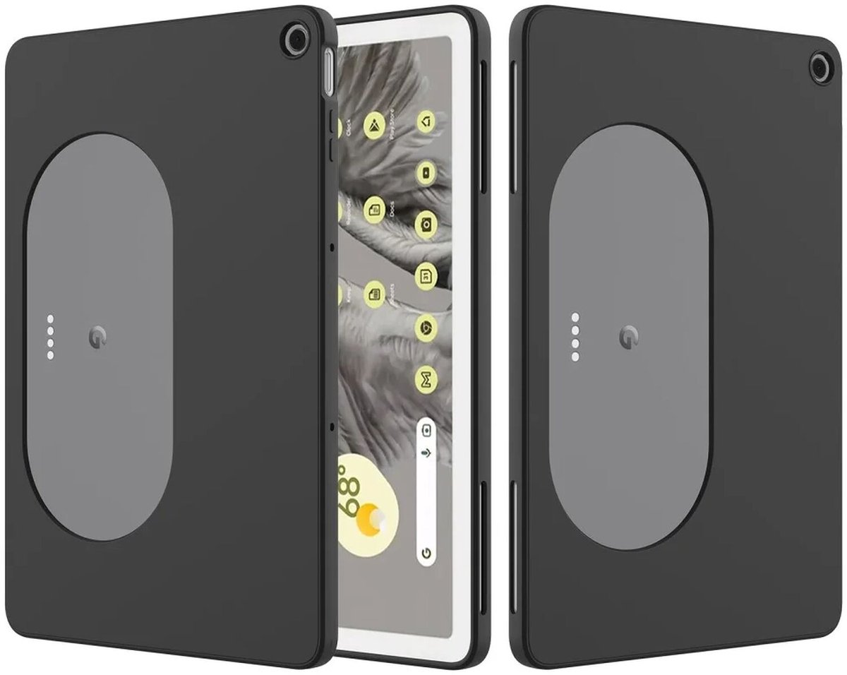 Google Pixel Tablet Hoes Siliconen Back Cover Zwart