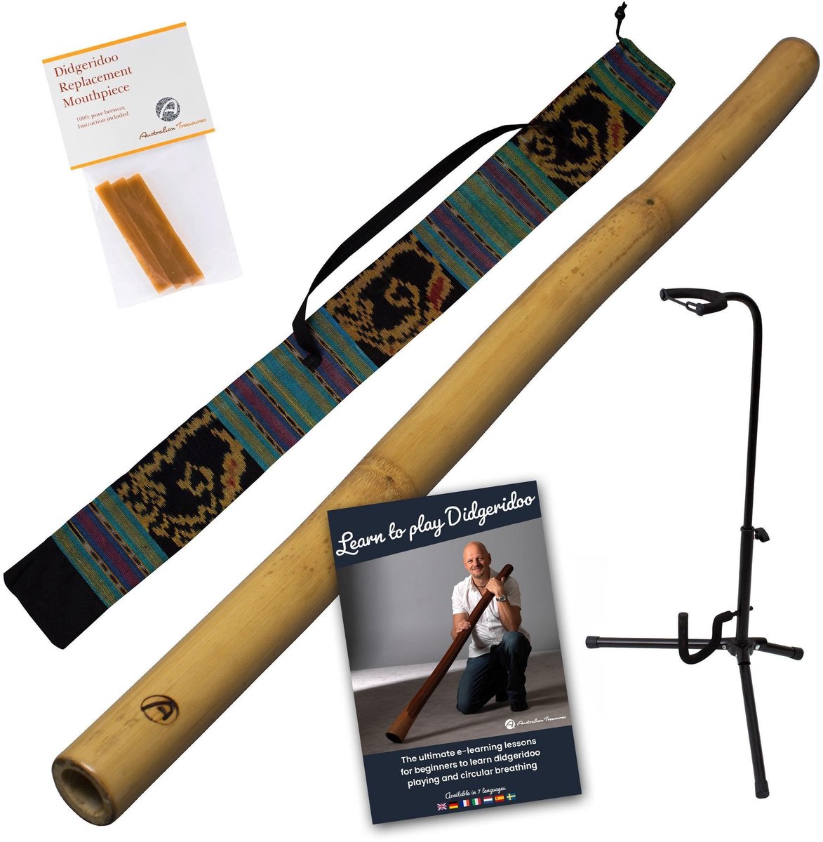 Bamboe Didgeridoo PRO – Met Handgemaakte Ikat Tas