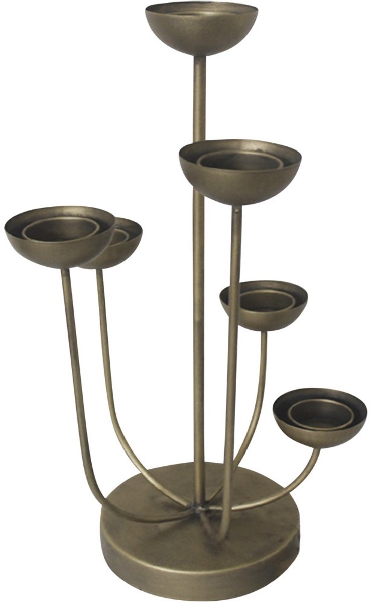 Lesli Living - Kaarshouder Mira - Goud - 22,5x23,5x45,5cm
