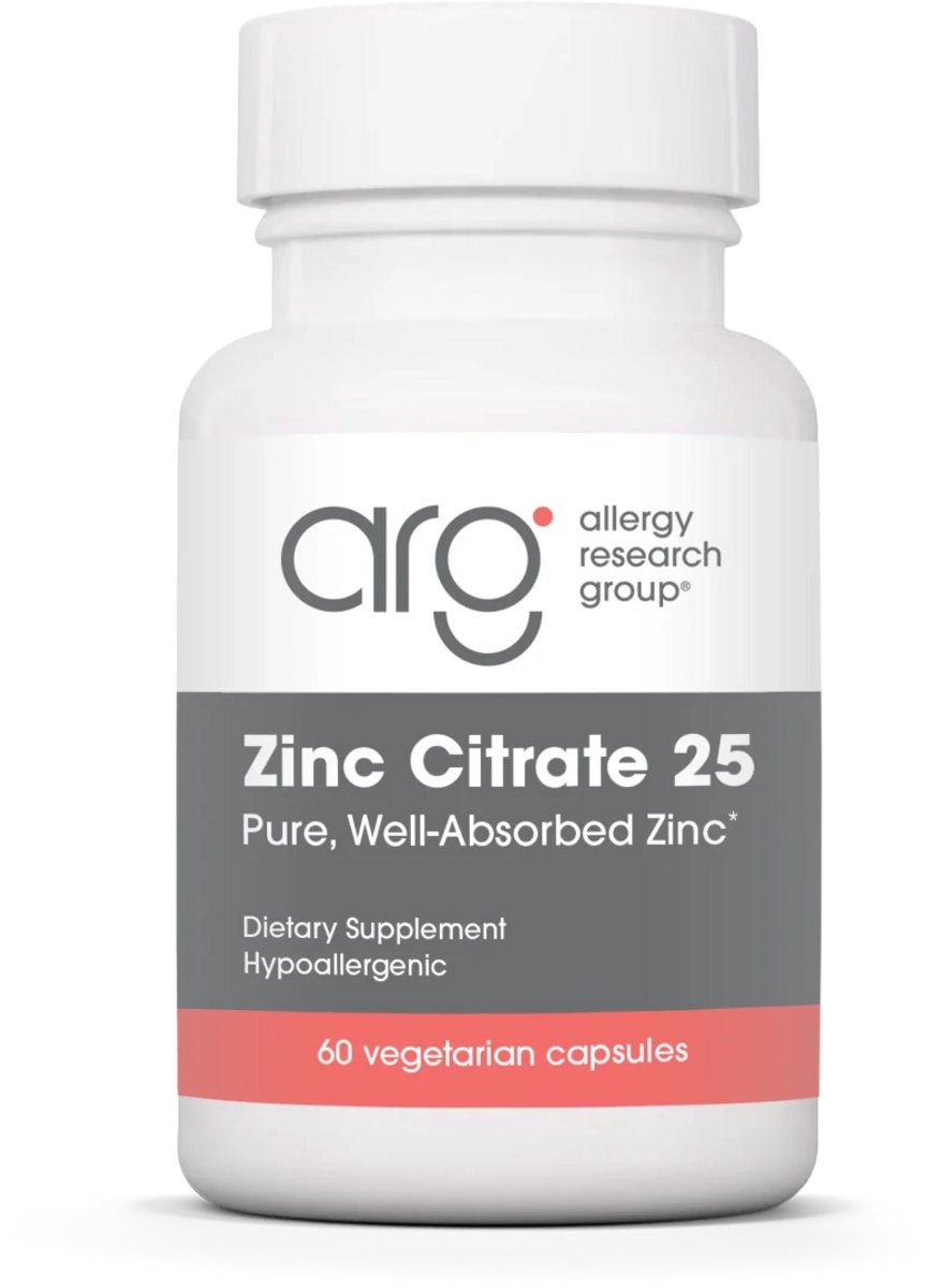 Zinc citrate 25 mg (60 capsules) - Allergy Research Group