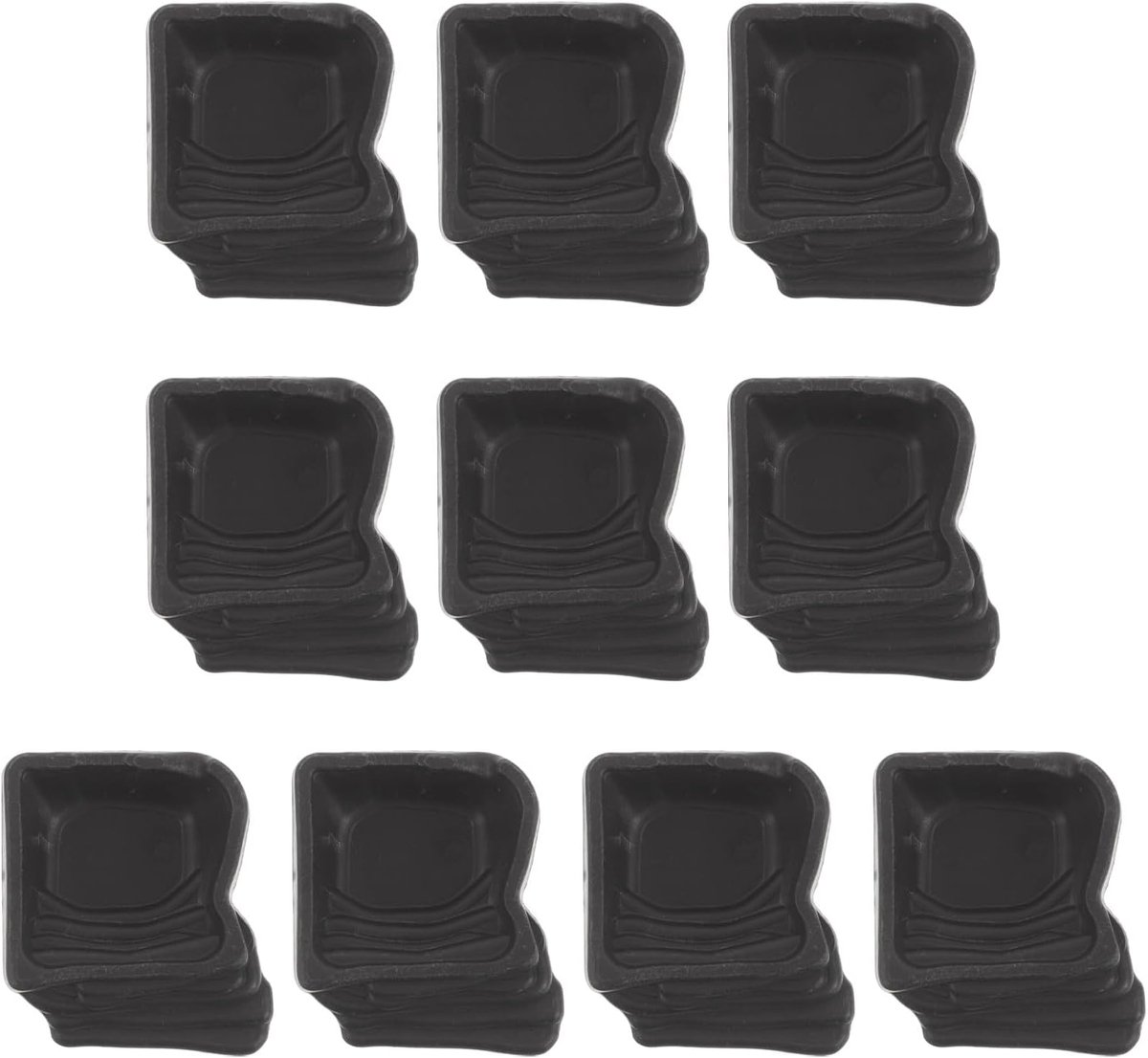 Kleine waterbakjes - Mini voerbakjes - Reptielen voeding - Duurzame harsconstructie - 10 stuks - Zwart