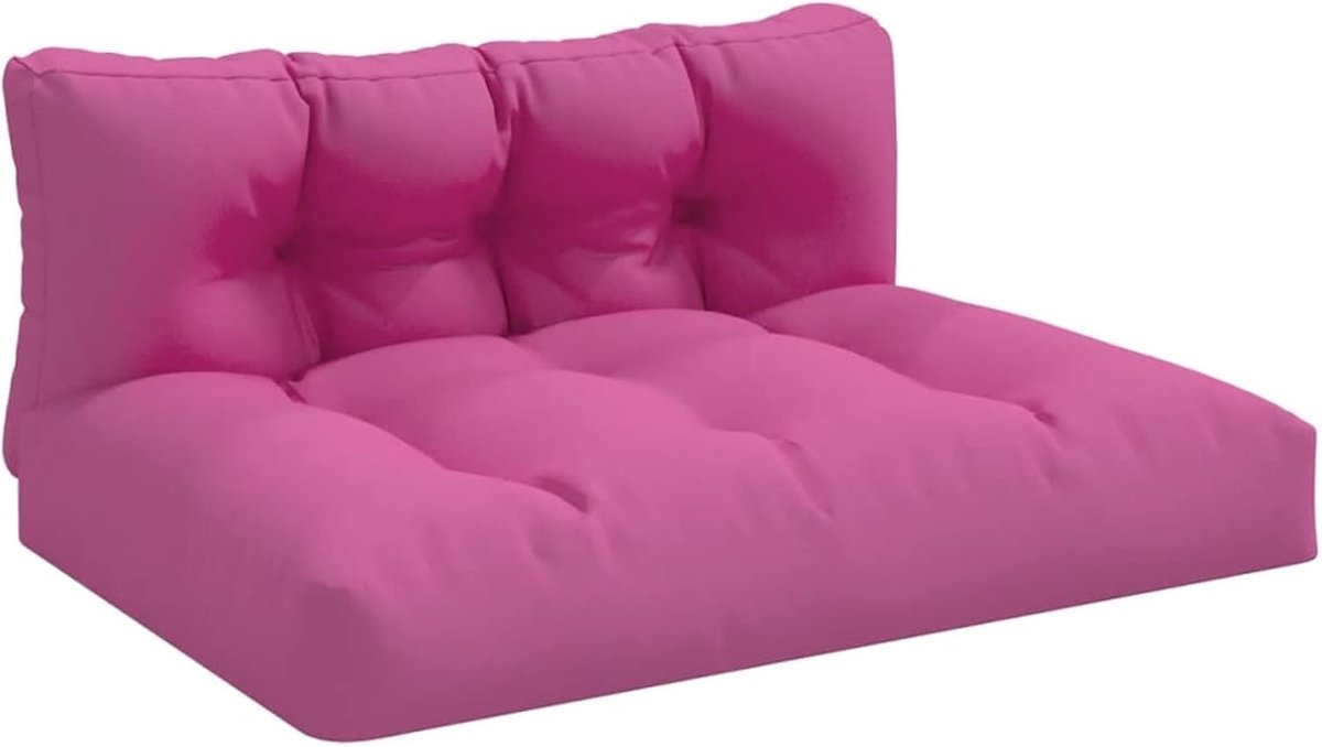 Gevoerde Kussens - Palletkussens Bankkussen - Zitcomfort Buiten - Waterafstotend Canvas Leer - 120x80x12 cm - Roze