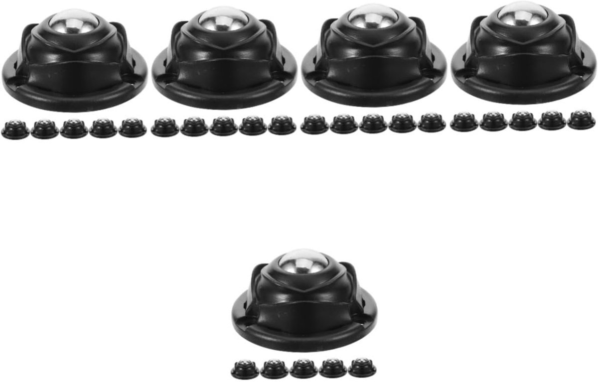 Zwenkwielen Meubelroller - Kleine Wielen - Meubels Verplaatsen - Zelfklevend Roosvormig - 4.5 cm - Zwart