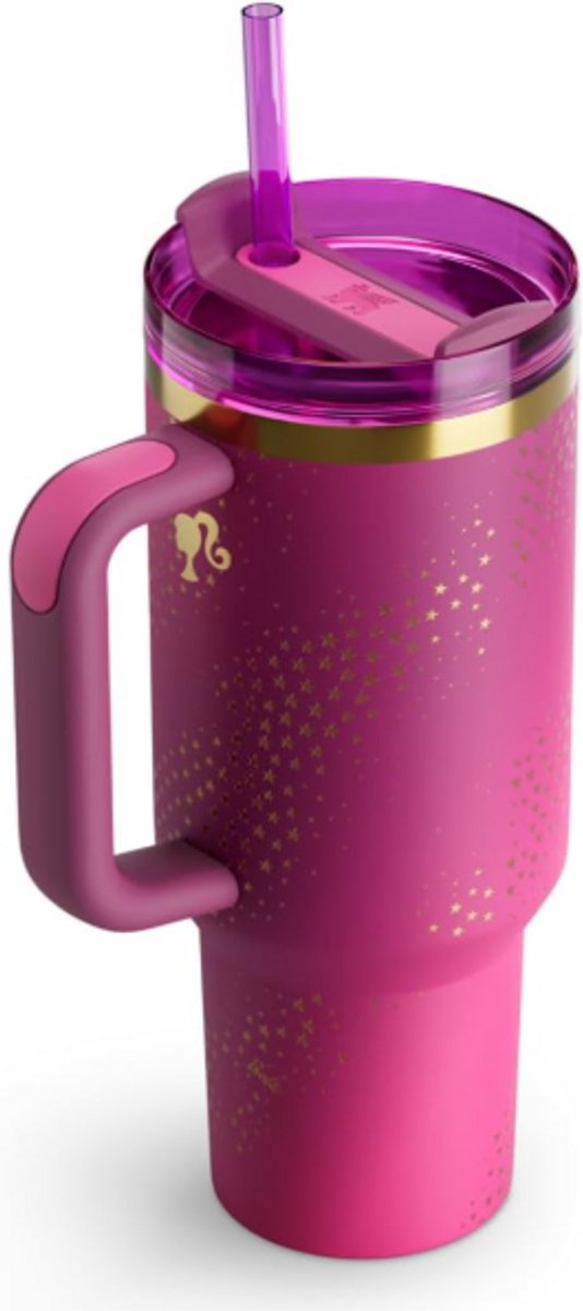 STANLEY x Barbie™ ’70s Superstar Quencher 40oz / 1.18L – Roze Thermosbeker met Rietje – 9-11 Uur Koud – 40+ Uur met IJs – Lekvrije Tumbler – Limited Edition Drinkfles – foto 2